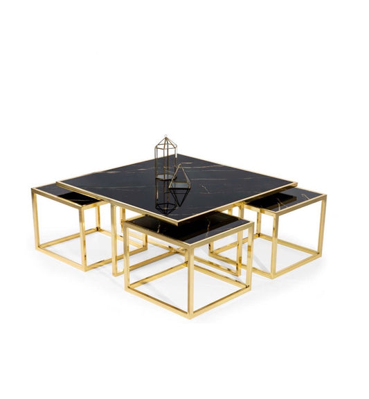 COFFEE TABLE GOLD MARBLESSE - MIOMILLY HOME